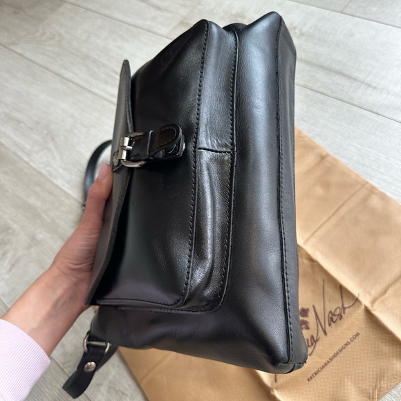 Patricia Nash Kirby Black Leather Crossbody Bag Buckle Flap - Picture 3 of 16